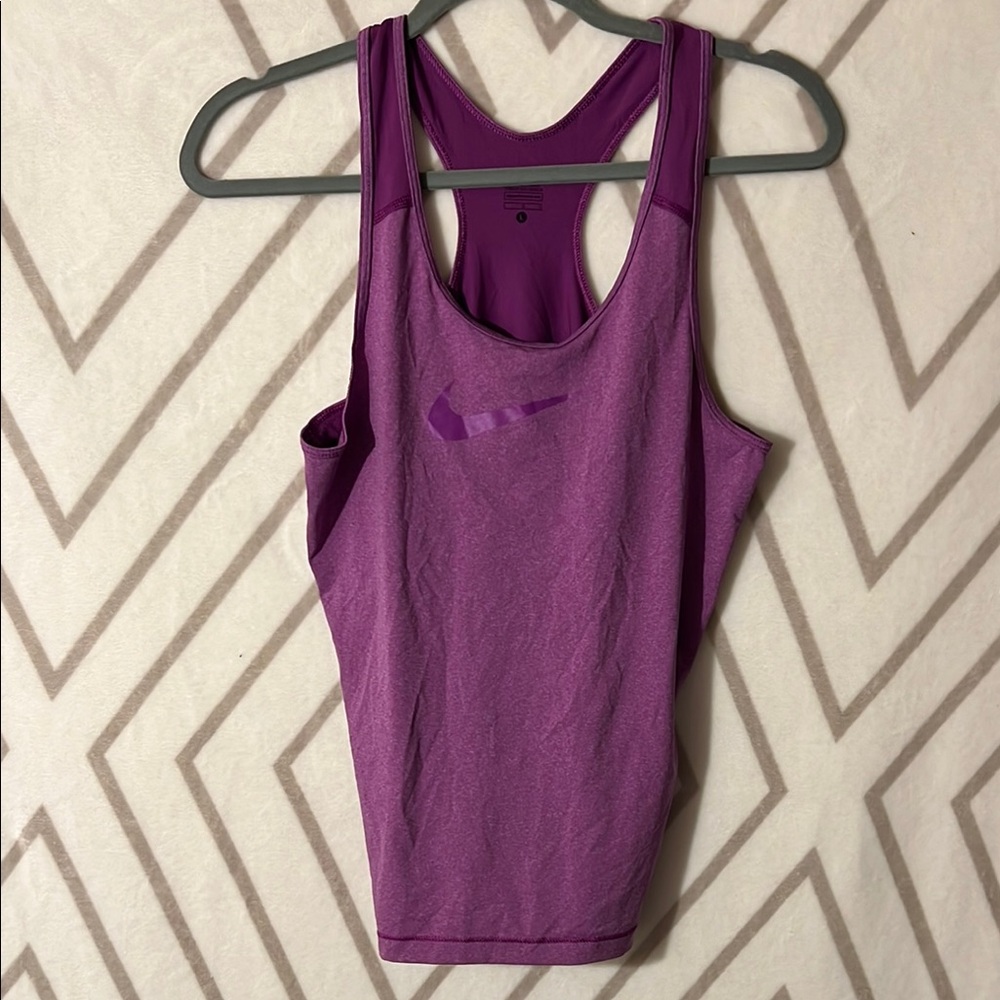 Nike Pro Purple Fitted Sleeveless Tank Top